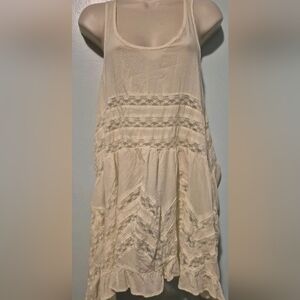 Intimately Free People Viole  Lace  Trapeze Slip Polka Dot Dress Sz S P Boho Hip